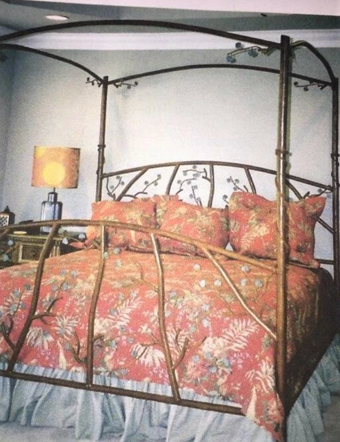 Limited Edition Iron King-Size Aspen Forest Four-Poster Canopy Bed Frame Limited Edition Iron King-Size Aspen Forest Four-Poster Canopy Bed Frame