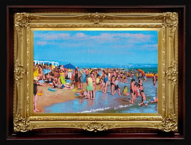 ORIGINAL Oil Painting Arseni ~ PLEASANT VACATION 6" X 4" NO FRAME USA