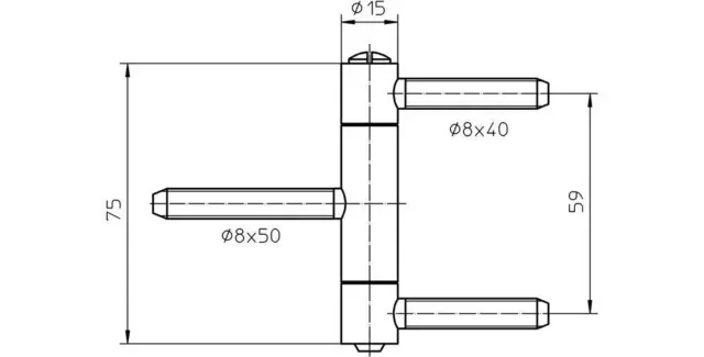 SIMONSWERK Einbohrband BAKA C 1-15 WF 3-teilig topzink 60 kg DIN links / rech... 3