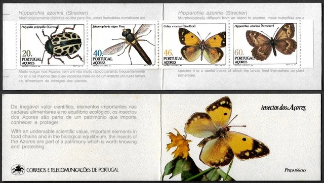 AZORES 1985 INSECTS, Beetle, Butterflies etc, Complete Booklet UNM ...