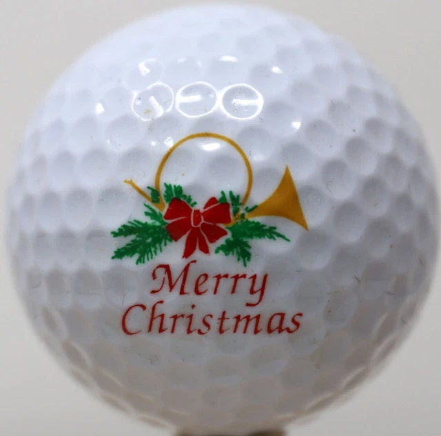 VINTAGE PING WHITE Golf Ball Red & White 2 Merry Christmas