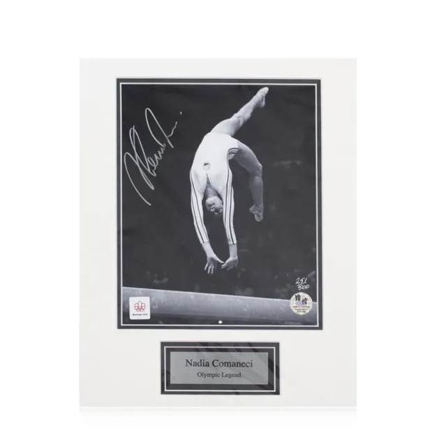 Nadia Comaneci Olympic Legend Signed & Mounted Photo Autograph