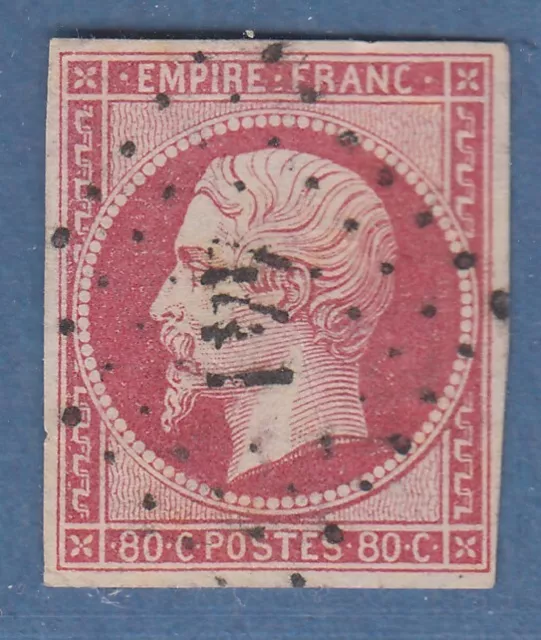 Frankreich 1853 EMPIRE FRANC Napoleon III. 80 C. Mi.-Nr. 16 gestemp. Raute 441