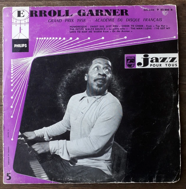 VINYLE 33 T Erroll Garner- Jazz pour tous Philips Grd prix du
