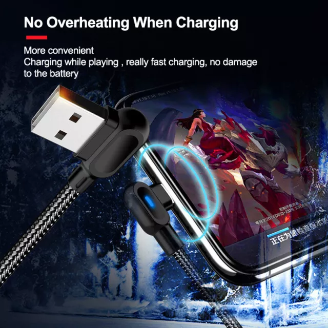 Câble De Charge Rapide De Téléphone De Chargeur De Fil D'usb De 90 Degrés R