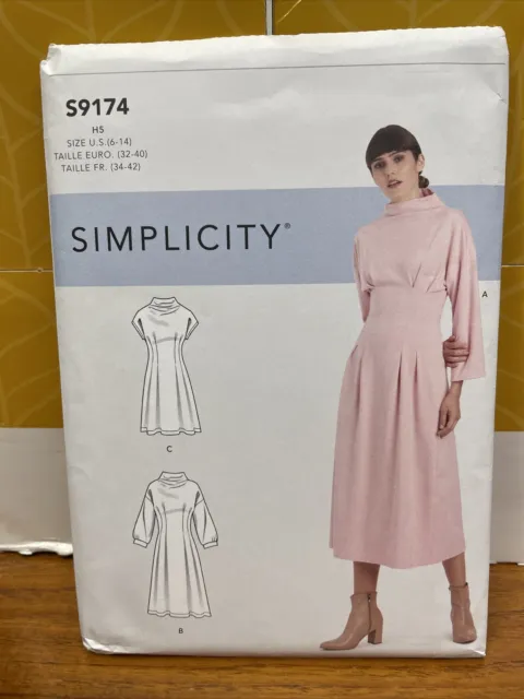 Simplicity S9174 Sz 6-14 Misses Knit Dress UNCUT Sewing Pattern