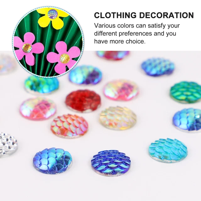 200pcs Meerjungfrau Charme Ohrring Perlen Charme Cabochons Flatback 2