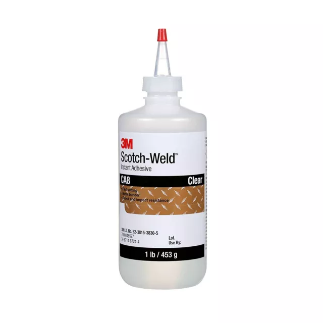 3M Scotch-Weld Instant Adhesive CA8, Clear, 1 Pound Bottle