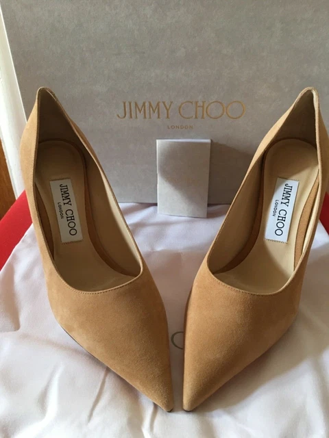 JIMMY CHOO LOVE Suede 85mm Pumps; 6.5 (36.5); Beige; $625.00