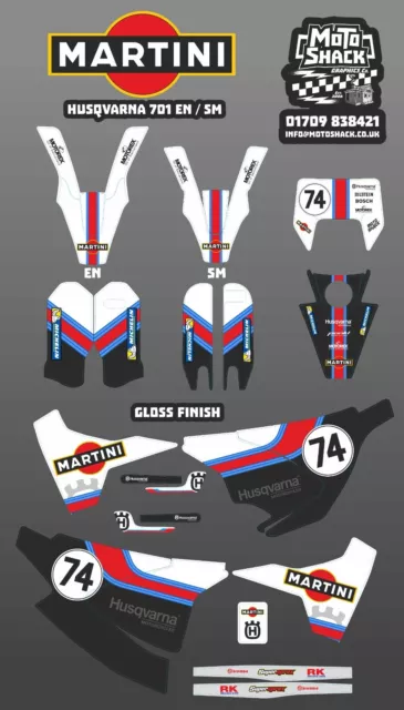 Martini Husqvarna SM EN 701 Supermoto Enduro 2016 - 2024 Graphics decal kit cust