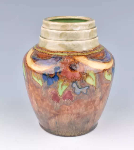 Royal Doulton Stoneware Art Deco Floral Vase No.X8926 by Joan Honey