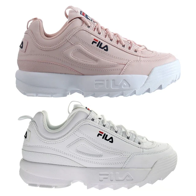 Fila Disruptor Lace-Up Smooth Leather Kids Trainers 1010567