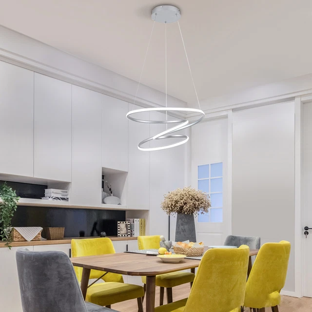 70W Modern Ceiling Light LED Pendant Light Dimmable Chandelier Dining Room 110V