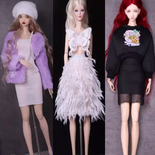Fashion Doll Party Clothes Elegant PU Leather Coat  11.5" Doll/1/6 BJD Dolls