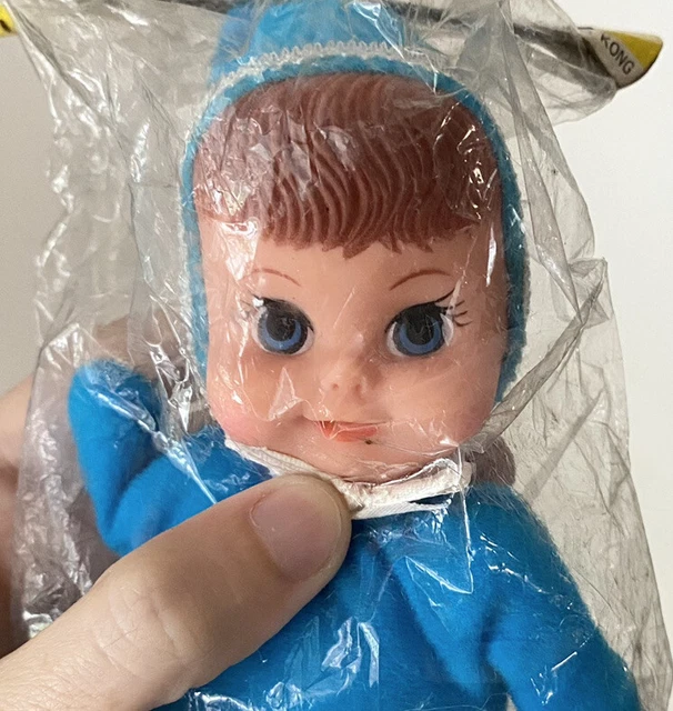 VINTAGE BEAN BAG Baby Doll Big Eyes Mattel Baby Beans Clone Hong Kong