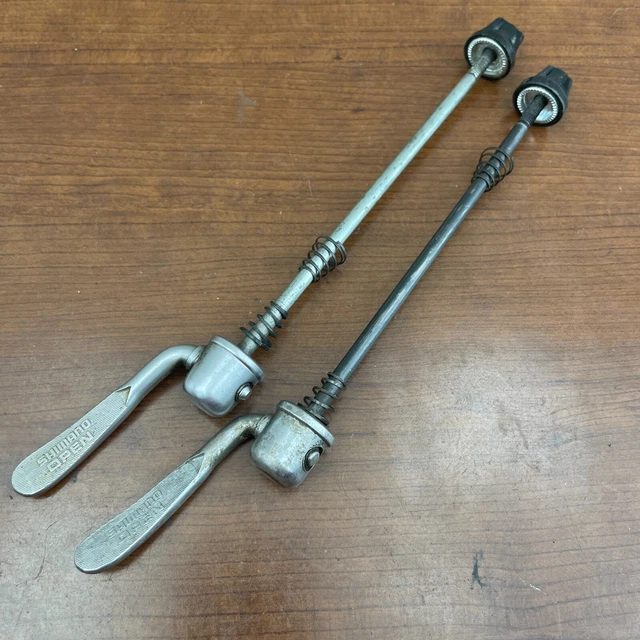 Vintage Shimano Skewer Lot QR 126 mm Rear Silver Hub Quick Release QR Road  Set