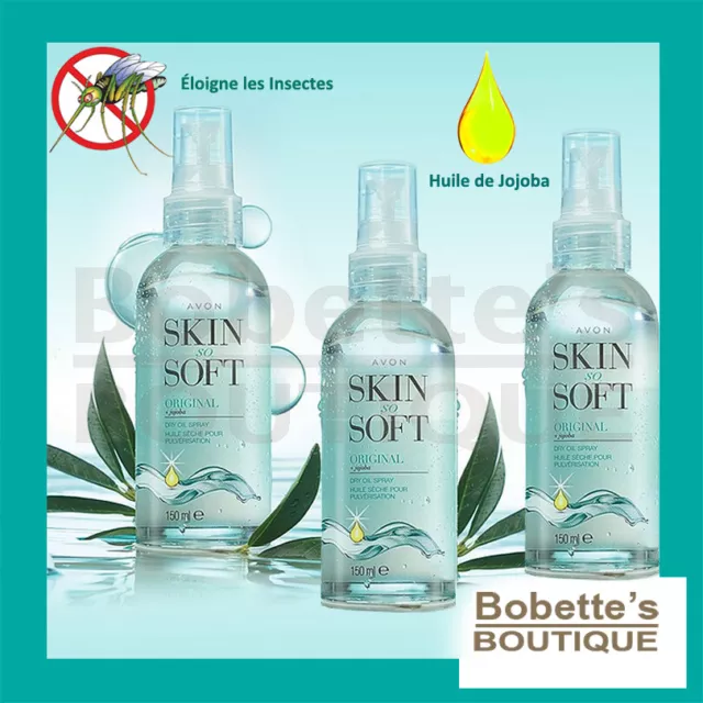 SKIN SO SOFT ORIGINAL AVON 3 Sprays à l'Huile de Jojoba : Éloigne les Insectes