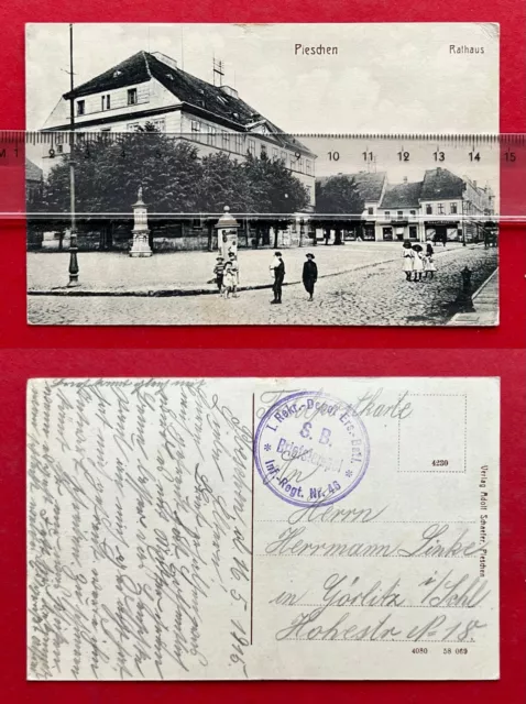 AK PLESCHEN / Posen 1915 Rathaus mit Kindern    ( 128179