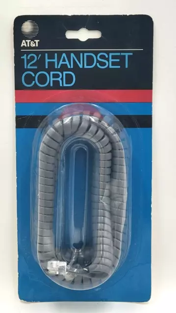 AT&T Phone 12 Ft Handset Coil Cord 12' H4DU-294 Shadow Blue 106281777