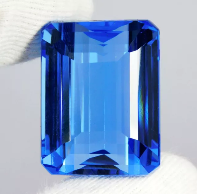 Certifié 132.30 Ct Naturel Forme Émeraude Bleu Tanzanie de Tanzanite Pierre...