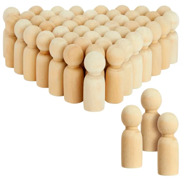 10 Pack of 3 Wooden Peg Dolls-Unfinished (5 Male & 5 Female ) NEW