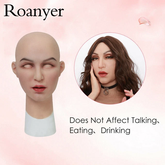 ROANYER SILICONE FEMALE Head Mask Jane Realistic Skin Mask for ...