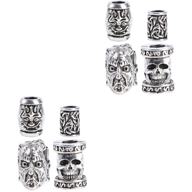 8 Pcs  Retro Viking Beard Beads Braid Rings Hair Dreadlocks Accessories