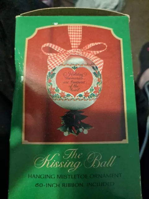 HALLMARK Kissing The Ball Hanging Mistletoe Holiday Ornament Made in USA 2