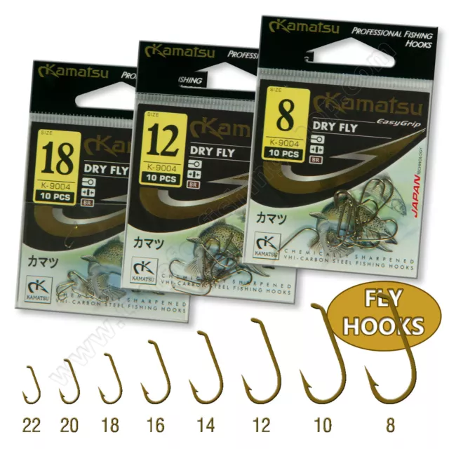 Dry Fly Fishing Hooks Forged Brown Strong Salmon Trout Tying Tube Wet Single