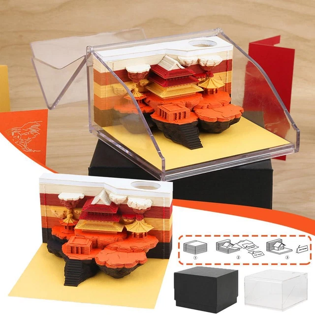 3D CASTLE NOTEPAD 2024 Calendar Memo Pad Block Notes Paper Stationer~ £ ...
