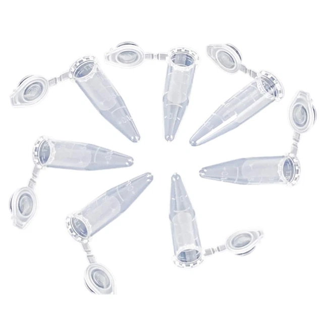 500 Pieces Plastic Centrifuge Tube With Snap Cap 1.5ML Micro Test Tubes Clear