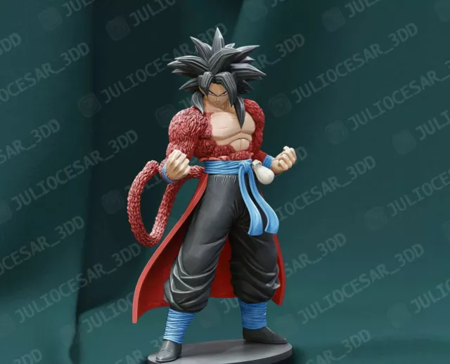 Goku ssj4, gragon ball figura resina 200mm pintada a mano unica numero serie