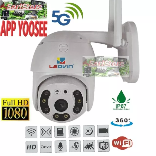 TELECAMERA PTZ 1080P HD ESTERNA IP CAMERA MOTORIZZATA IR WIFI 5 GHz APP YOOSEE 2