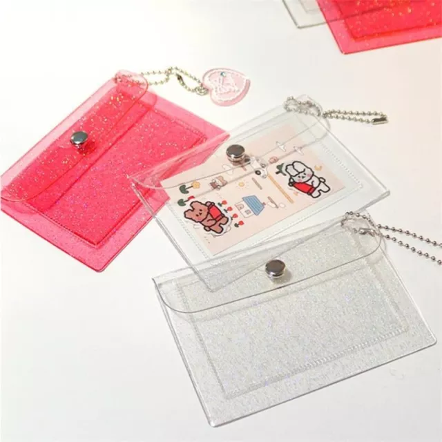 2 Bits Card Holder Credit Card Bag Transparent Waterproof PVC Card Case Fashion