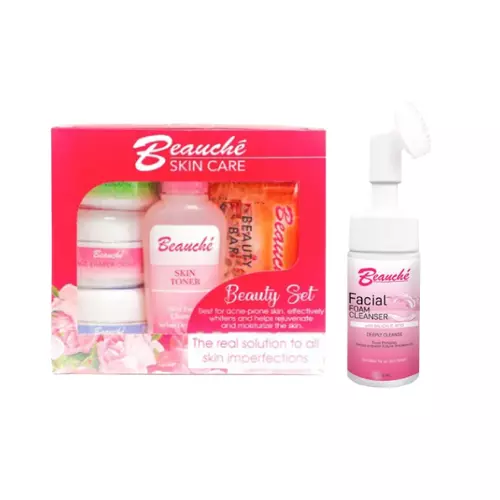 Beauche Beauty Set Glowing and Healthy 6 Pieces & Beauche Facial Foam Cleanser