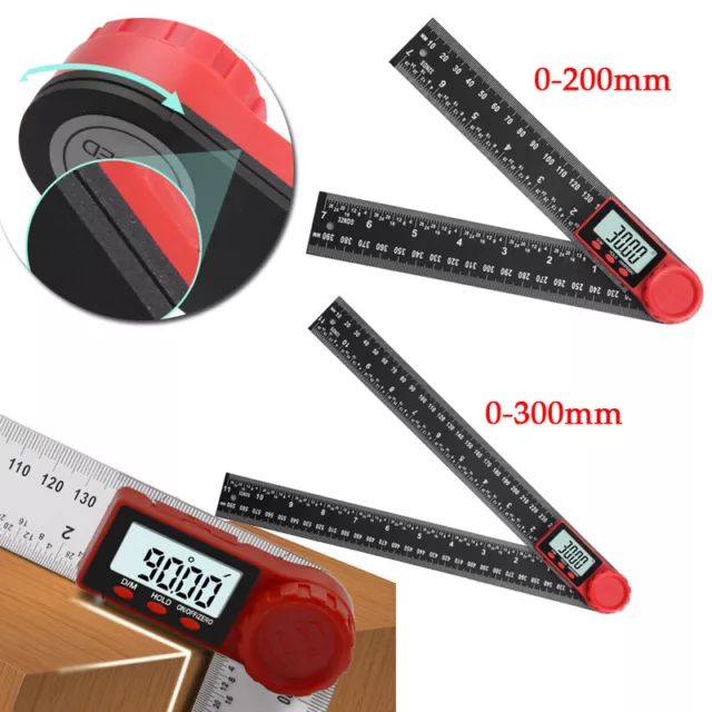 Folding Digital LCD Angle Finder Ruler 360° Protractor 200MM/300MM Lumberjack UK