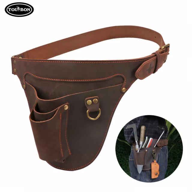 Tourbon Leather Florist Tool Belt Bag Storage Pouch Garden Pliers Holder Holster