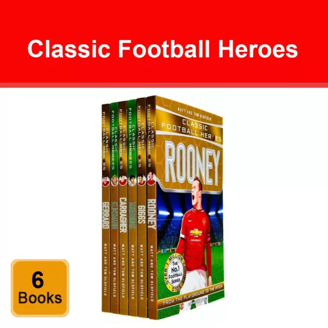 Classic Football Heroes Series 6 Books Collection Set Giggs, Gerrard, Rooney