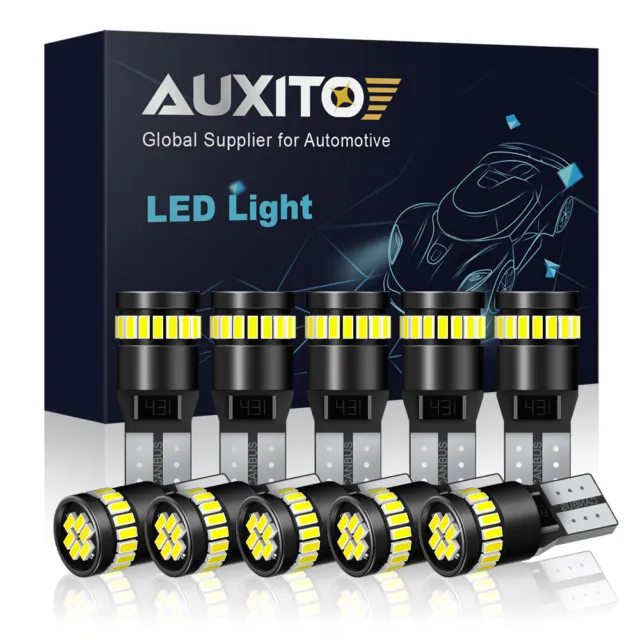 AUXITO T10 168 194 2825 White LED License Plate Side Marker Light Bulb Canbus 10