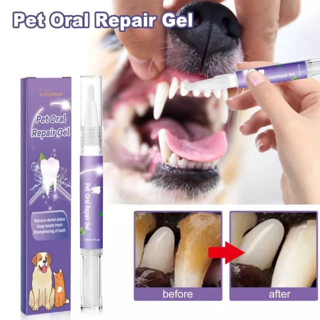 3-9ml Pet Oral Repair Gel Haustier Hund Katze Zähne Mundpflege Gel Mundpflegegel