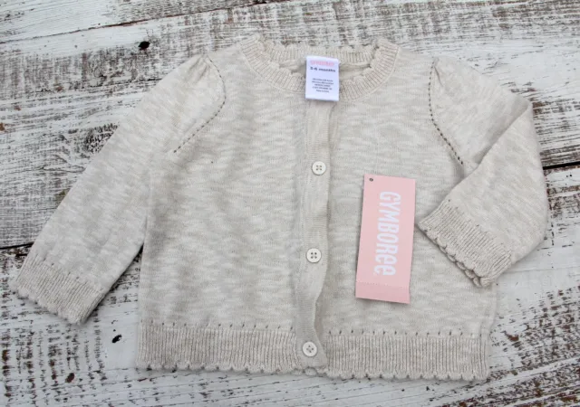 GYMBOREE Girls Size 3-6 Months Vanilla Cream White Cardigan Sweater NEW