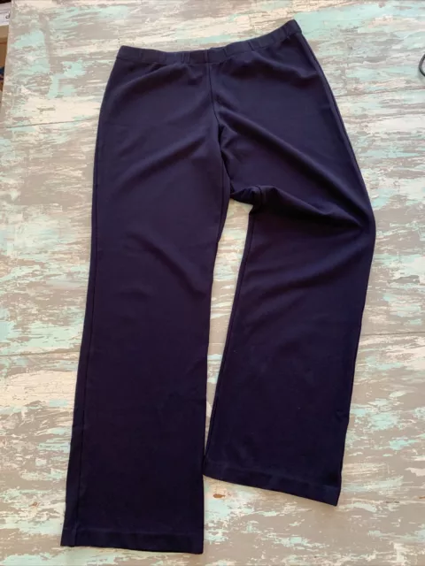 Medium Adrienne Vittadini Navy Blue Women's Jersey Knit Pants Pull On 28" Inseam 2