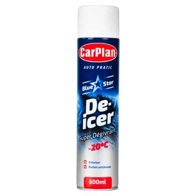 CarPlan Blue Star De-Icer Car Windscreen Aerosol Spray Car Ice Melt 600ml x12 3