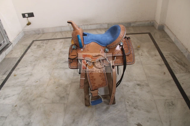 Selle Western Barrel Course ASHMIRA - Cuir De Vache - Taille 12 à 18 Pouces - Neuve
