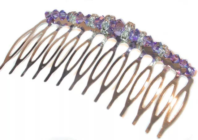 TANZANITE PURPLE Crystal Hair Comb Swarovski Crystal Elements