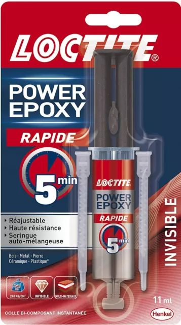 Loctite Power Epoxy Rapid 5 min - Seringue de colle - Transparent