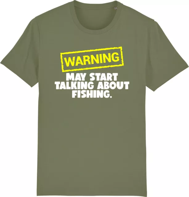 Warning May Start Talking About FISHING Fisherman Funny Slogan Unisex T-Shirt