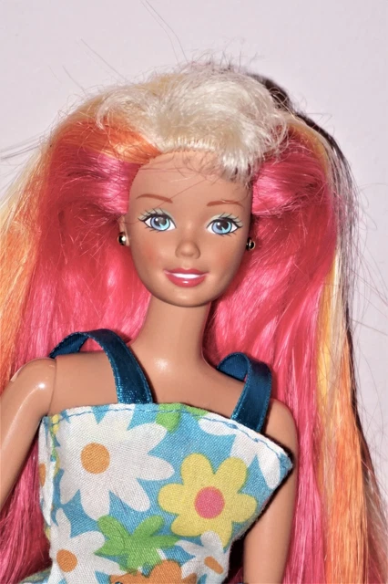 Vintage Barbie 1993 Hula Hair Rainbow Long Hair Jointed body