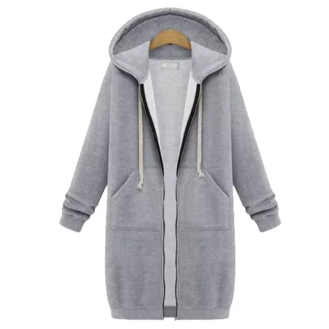 Damen Kapuzenhoodie Pullover Cardigan Jacke Mantel Hoodie Langarm Reißverschluss Übergröße