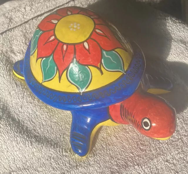 handmade ceramic tortoise with lid shell (RARE)